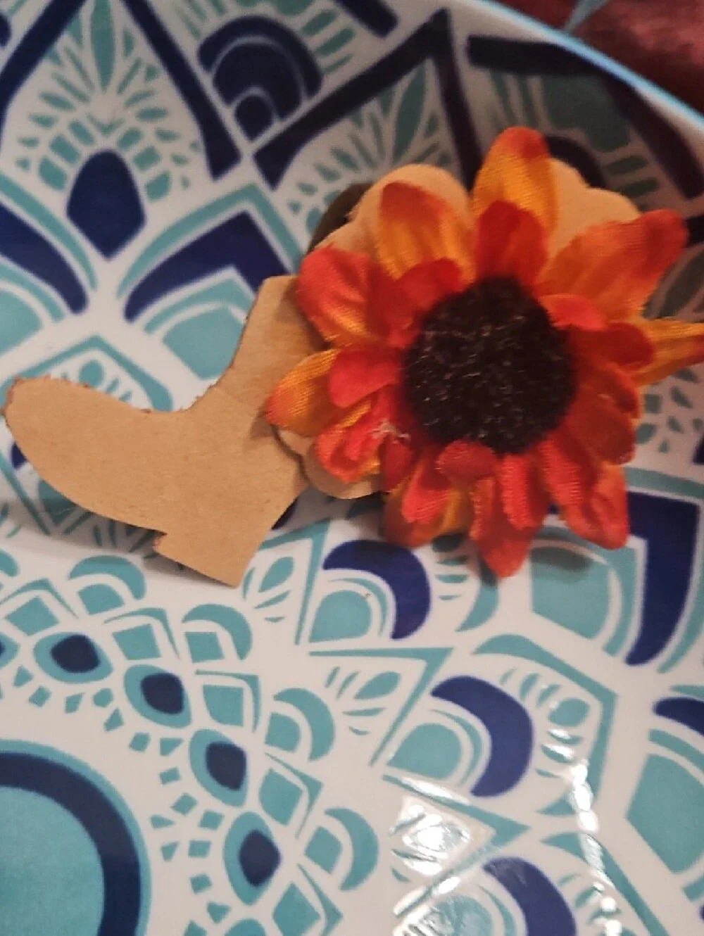 Hand Crafted Sunflower Cowgirl Boot Pet Collar Floral Charm Accent NEW Gifted
